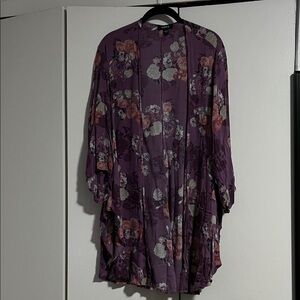 Floral Purple Kimono Cardigan Torrid Size 00/0